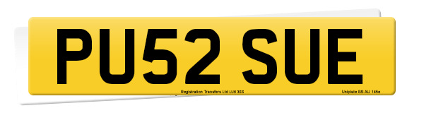 Registration number PU52 SUE